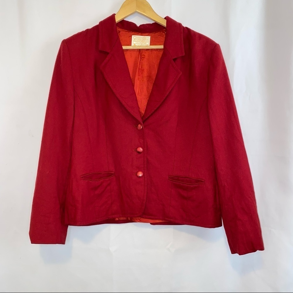 Pendleton Vintage Pendleton Red Wool Single Breas… - image 2